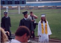Drew walking in the processional to the field